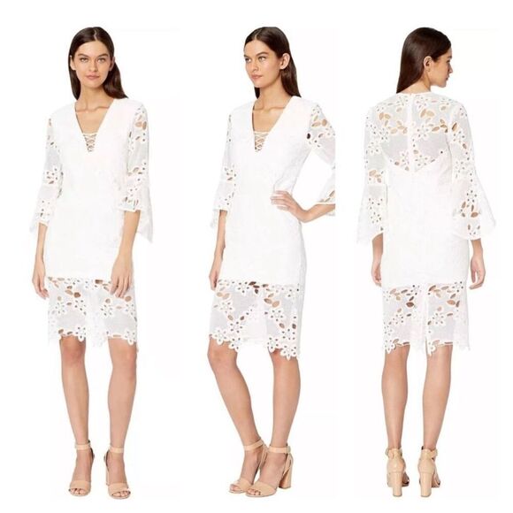 Bardot Women's Indra Ivory Crochet Lace Midi Dress - Picture 1 of 13